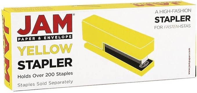 JAM PAPER Office & Desk Sets - 1 Stapler & 1 Tape Dispenser - Yellow - 2/Pack