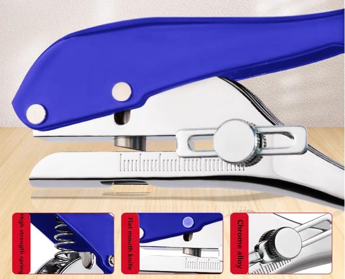 Single Hole Punch Heavy Duty Hole Puncher Single Handheld Paper Punch Small Hole Puncher One Hole Punch for Crafts Paper Cards Tags Scrapbook Plastic Cardboard-5/16 inch-8mm, Blue