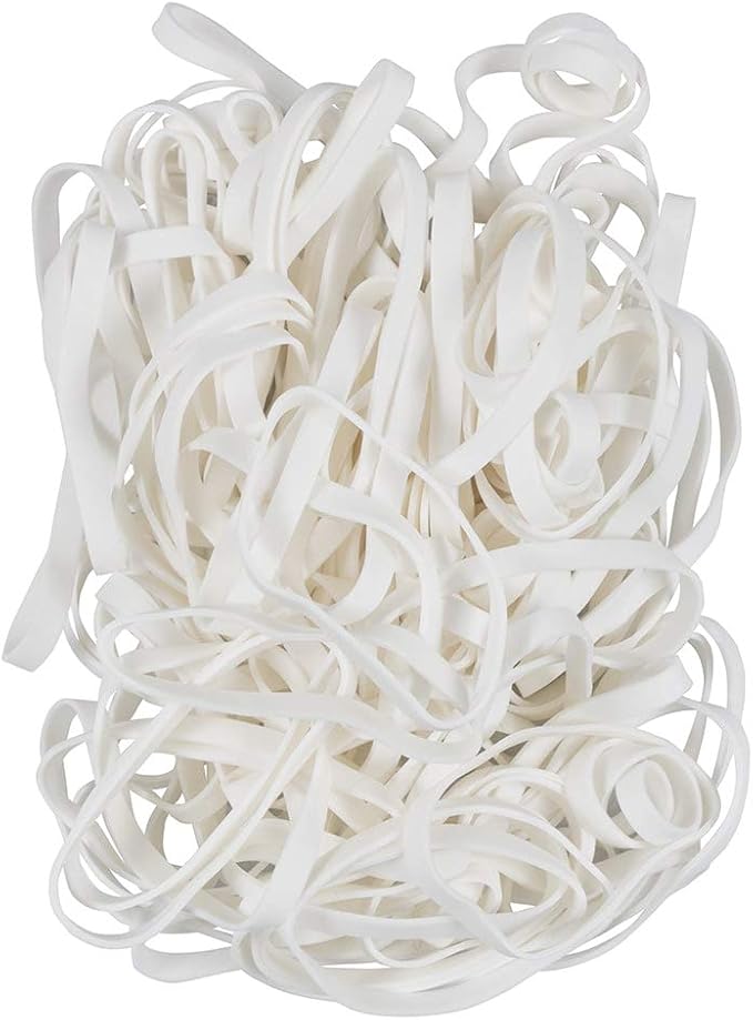 JAM PAPER Durable Rubber Bands - Size 64 - White Multi-Purpose Rubberbands - 100/Pack
