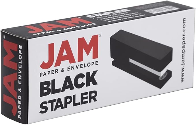 JAM PAPER Modern Desk Stapler - Black - Sold Individually