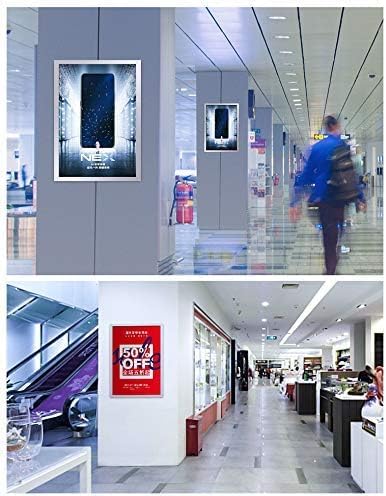 Wall Mount Sign Holder Self Adhesive Magnetic Display Frame Clear Document Frame for Office, Store, School, Home, Wall Picture Frame 2Pack (Silver A4 210×297mm/8.27×11.69inches)