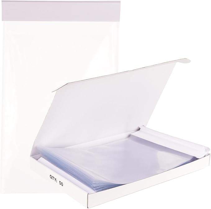 50 Pack Eco-Friendly OPP Window Hangers 9"x13" - Recyclable Car Dealership Document Holders, Lightweight Clip-On Sleeves for Buyer Guides, Menus & Promo Flyers