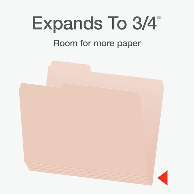 Pendaflex File Folders, Letter Size, Assorted Colors for Home, Office Filing Cabinet, 1/3-Cut Tabs, 36 Per Pack (82088)