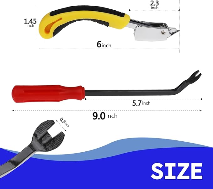 Upholstery Staple Remover Heavy Duty Staple Puller for Removing Carton Construction Upholstery Staples Removal Tool with Non-Slip Handle for Furniture, Carpet, Carton, Floor 3 Pcs