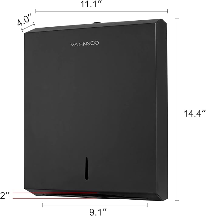 Paper Towel Dispenser, Commercial Stainless Steel Tri-fold/Multi-fold/C-Fold Paper Towel Holder Wall Mount Key (Black)