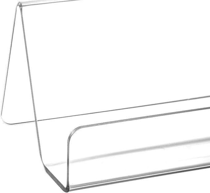 Hedume 12 Pack Business Card Holder for Desk, Office Acrylic Business Card Table Top Display Holders, Clear Name Card Holder Stand, Capacity: 50 Cards