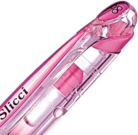 Pentel Arts Slicci Metallic 0.8 mm Needle Tip Gel Pen, Metallic Pink Ink, Box of 12 (BG208-Mp)