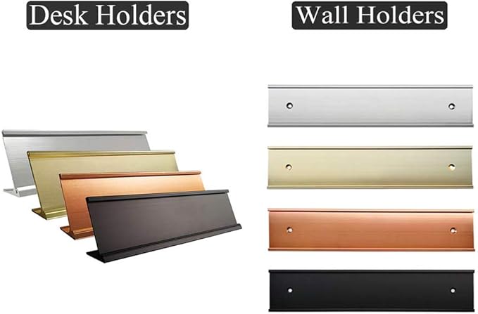 Personalized Office Engraved Name Plate With Wall or Desk Holder 2"x10"