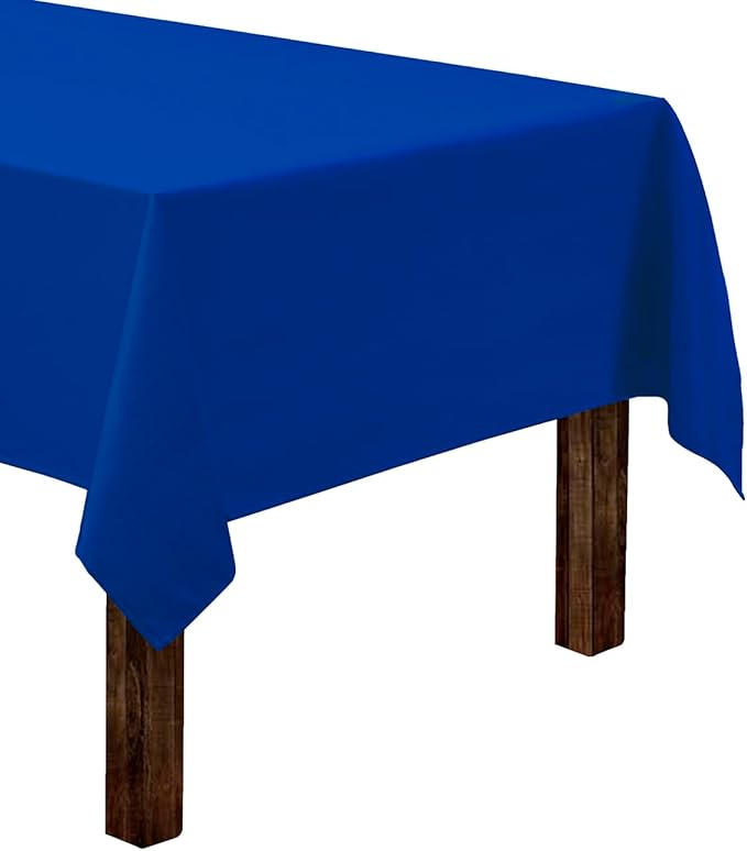 Gee Di Moda Rectangle Tablecloth - 60 x 84 Inch Royal Blue Table Cloth for 5 Foot Rectangle Table - Heavy Duty Washable Fabric - for 5 Ft Buffet Table, Holiday Party, Dinner, Wedding & Baby Shower