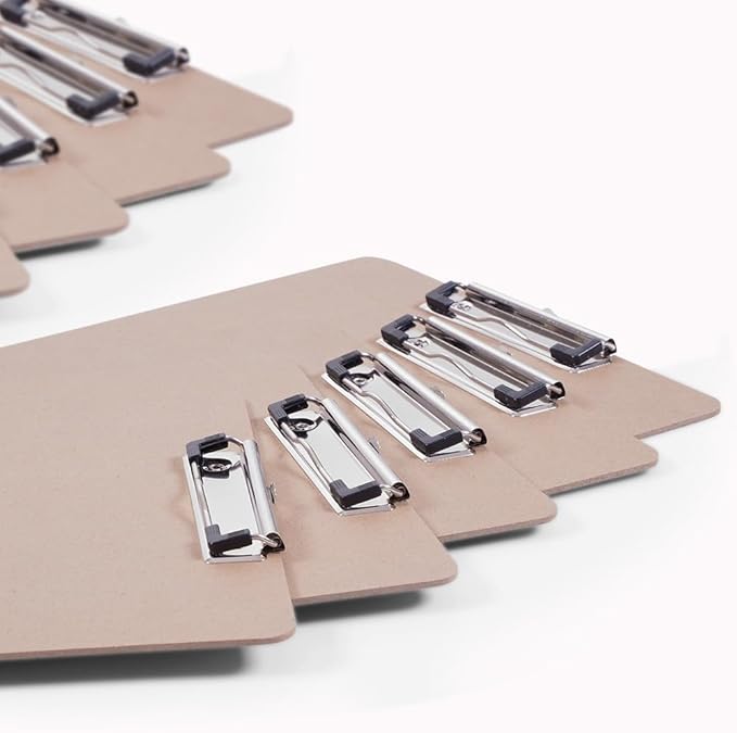 Clipboards Bulk, Woswel Hardboard Office Clipboards 48 Pack,9 X 12.5 Inch Recycled Wood Clip Boards,Low Profile Clip Boards for Home School & Office Supplies