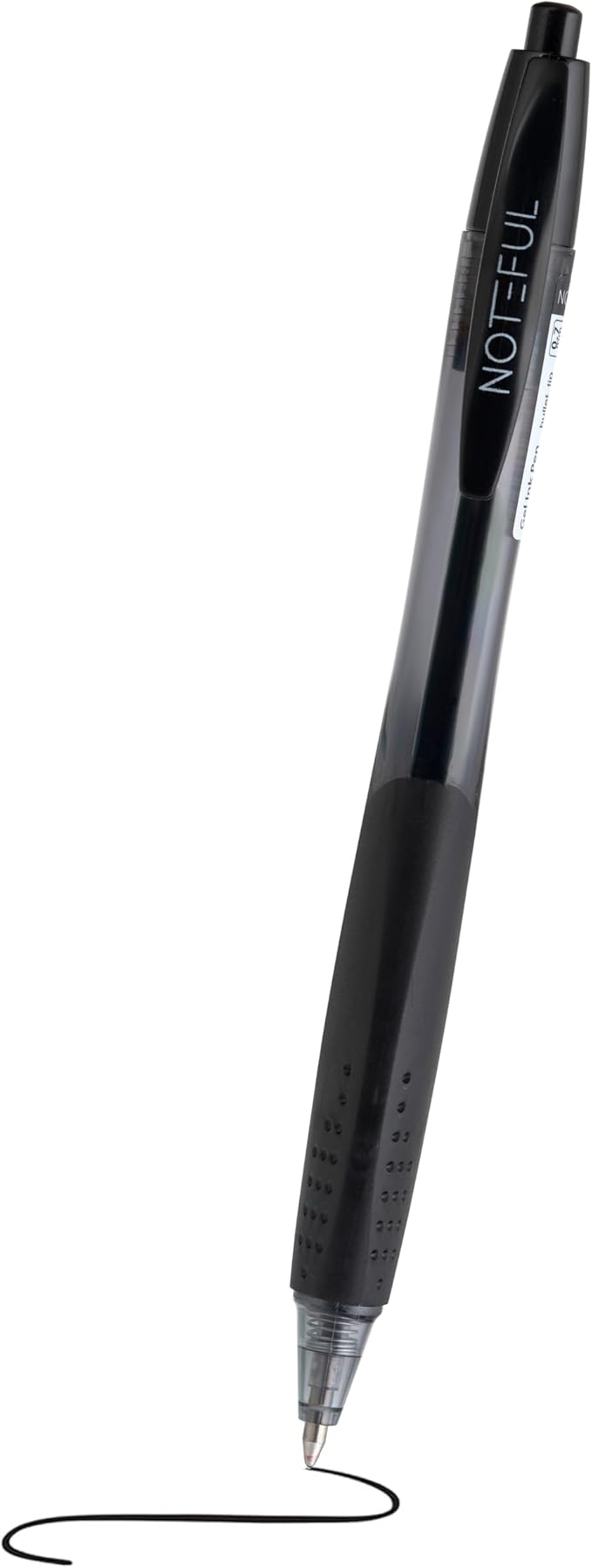 Retractable Tri Grip Gel Pen For Journaling, Smooth Writing, Black Gel Ink Medium Point Pens (0.7 mm), Pack of 8