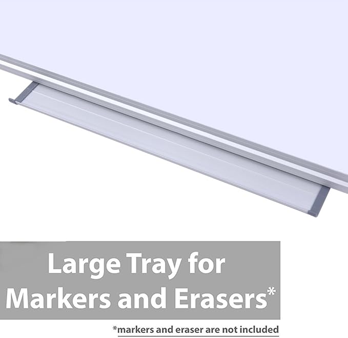 Premium 60"x 36" Multipurpose Magnetic Dry Erase Board with Aluminum Frame | Versatile Wall-Mounted Whiteboard with Pen Tray for Enhanced Office and Classroom Presentations & Collaborations