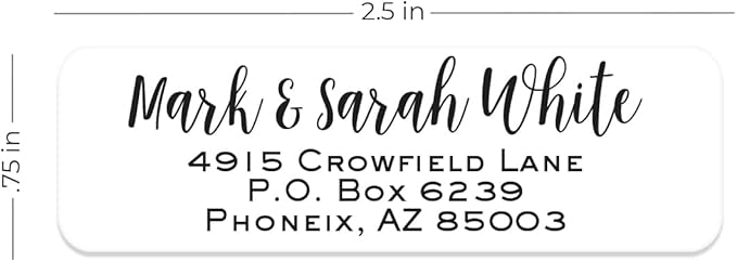Mixed Script Font Rolled Address Labels/Roll of 500 Chic Black and White Personalized Address Labels/Designer Return Address Stickers in Elegant Plastic Dispenser