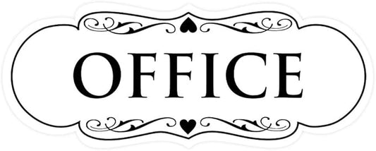 All Quality Designer Office Sign | Easy Installation - White - Small (1 Pack)