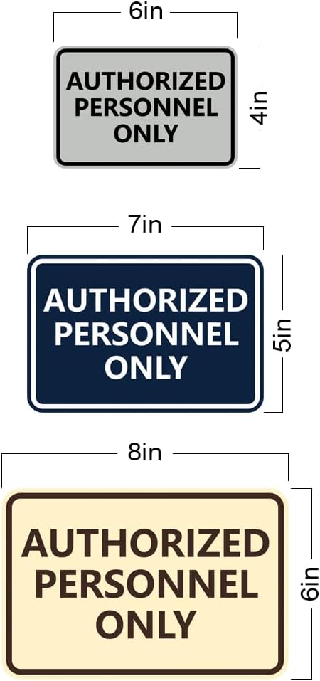 Signs ByLITA Classic Framed Authorized Personnel Only Sign (Navy Blue/Gold) - Medium 5 Pack