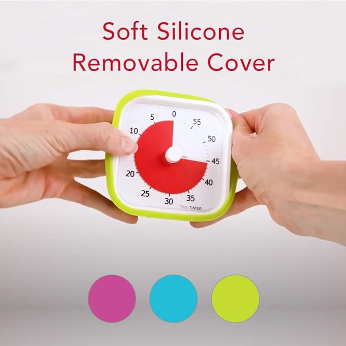 TIME TIMER Soft Silicone Removable Cover - Compatible with MOD Visual Timer - for Classroom Learning, Elementary Teachers Desk Clock, Homeschool Study Tool and Office Meetings (Lime Green)