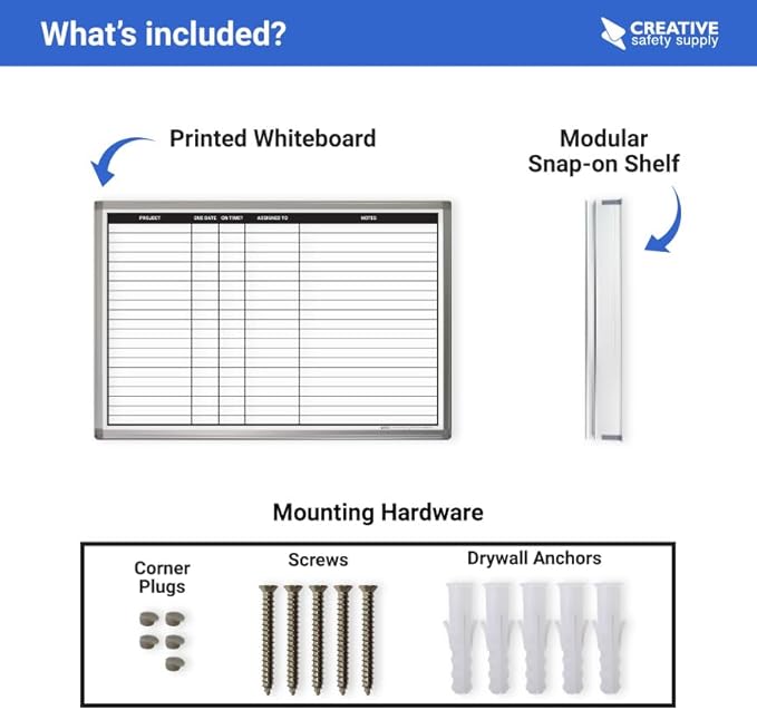 Project Planning Dry-Erase Whiteboard 48" x 36"
