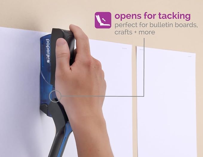 PaperPro Compact Classic Desktop Stapler, 15 Sheet Capacity, No Effort, One Finger, 80% Easier Stapling, Blue