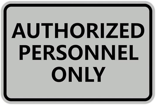 Signs ByLITA Classic Framed Authorized Personnel Only Sign (Lt Gray) - Large 5 Pack