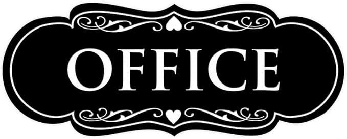 All Quality Designer Office Sign | Easy Installation - Black - Medium (1 Pack)
