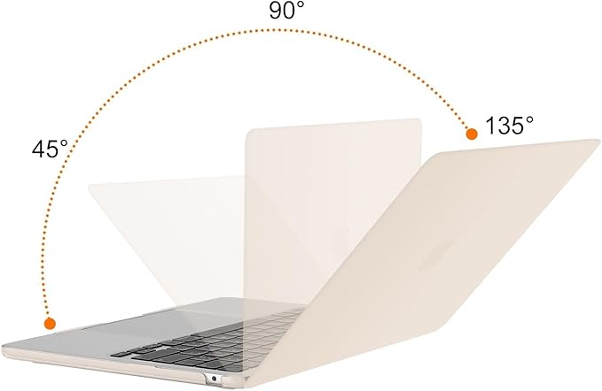 MOSISO Compatible with MacBook Air 13 inch Case 2025 2024 2023 2022 M4 A3240 M3 A3113 M2 A2681, Plastic Hard Shell&Keyboard Cover&Screen Film&Type C for MacBook Air 13.6 inch Case, Beige