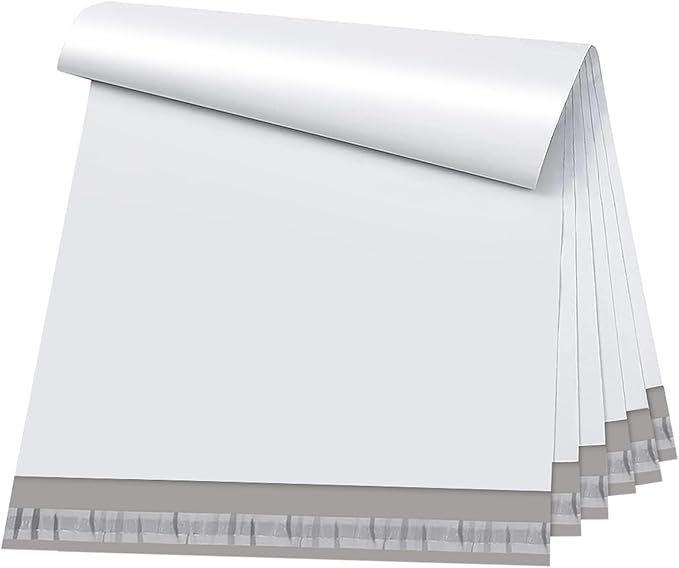 Metronic Large Poly Mailers 17.7x22” 50 Pack Bulk,Shipping Bags for Clothes,Strong Self Adhesive Shipping Envelopes for Small Business,Waterproof Mailing Envelopes for Packaging White