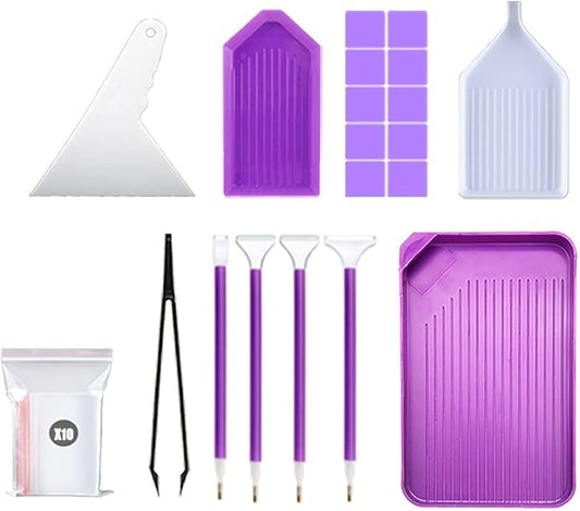 KTCLCATF 29PCS DIY Diamond Painting Tools and Accessories Kits Multiple Sizes Painting Pens for Adults to Make Diamond Art Craft Tweezers Glue Diamond Correction