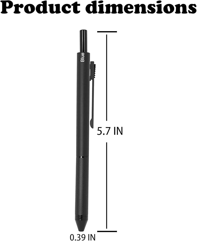 4 in 1 Multi Function Refillable and Retractable Multi Color Pen,Black Red Blue Ballpoint Pen and 0.7mm Multicolor Pencil, Multicolor Pen Gift for Journaling (Silver)