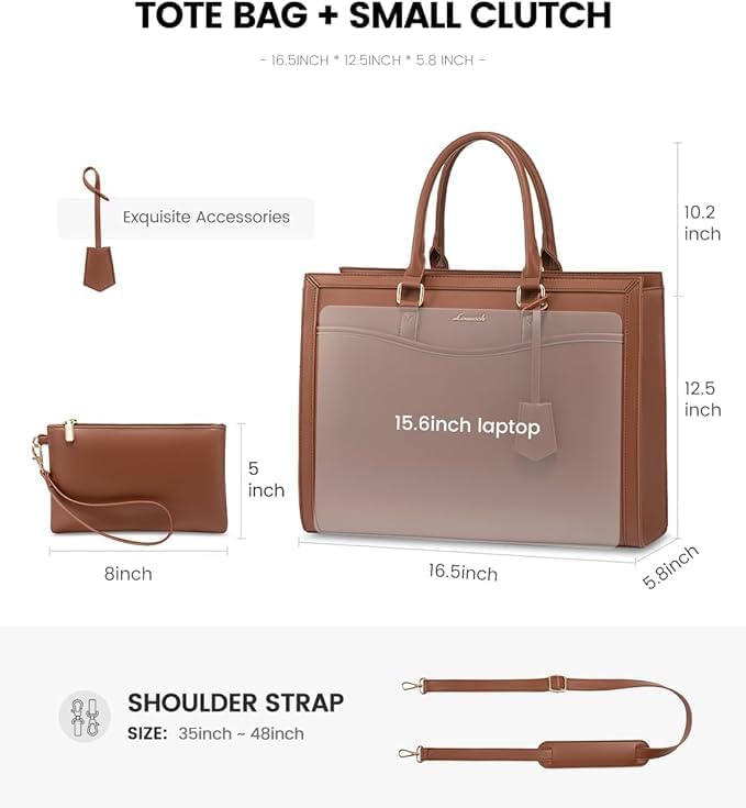 LOVEVOOK Laptop Tote Bag for Women, Office Work Bag Briefcase fit for 15.6 inch Laptop, Large Capacity Teacher Bag Handbag