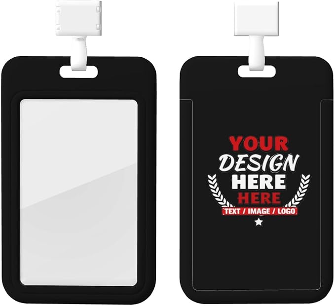 Custom Id Badge Holder Customizable Personalized Id Card with Photo Logo for Employee Work Office Staff Name Tag