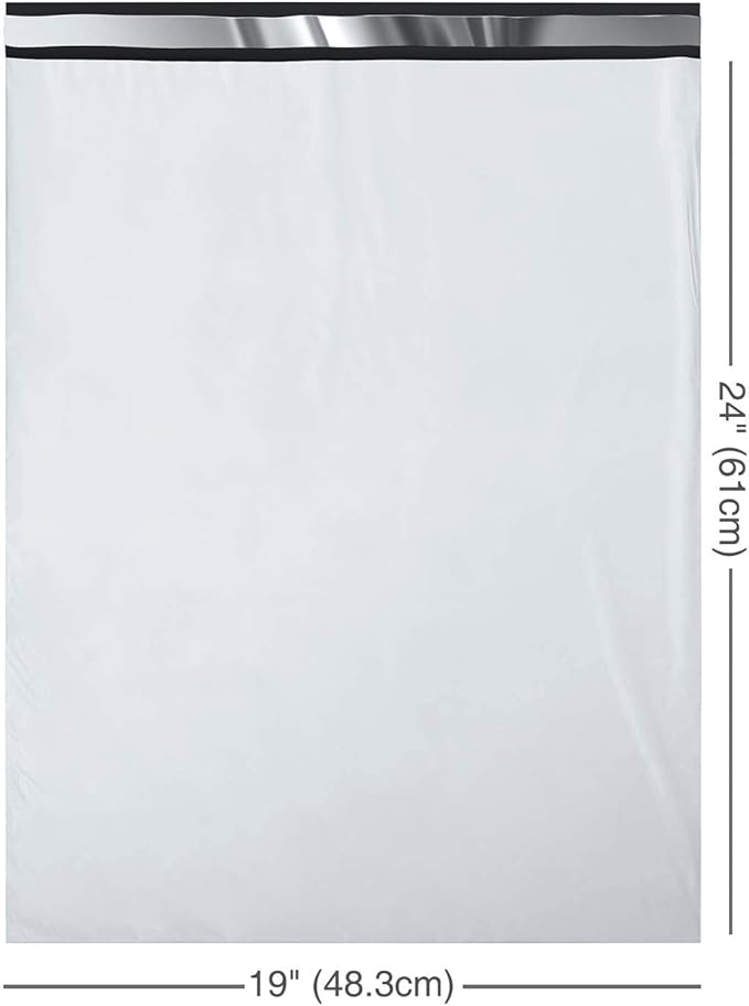 Fuxury 40000 Pcs Large Poly Mailers 19x24 Inch, Waterproof Shipping Bags for Clothing, Strong Adhesive Shipping Envelopes for Small Business Suppliers, Self Seal Mailers Poly Mailing Bags White