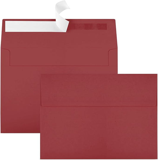 Joyberg 50 Packs Wine Red 5x7 Envelopes, Wine Red Envelopes 5x7, Wine Red Envelopes, Deep Red Color A7 Envelopes, Burgundy Envelopes 5x7, Invitations, Photos, Greeting Cards, Mailing (Wine red)