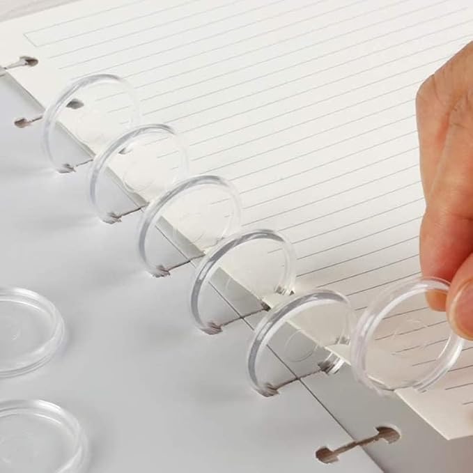 100pcs Discbound Notebook Discs DIY Planner Accessories fits for Tul,Levenger,Arc,Happy Planner,Talia(Super Clear,0.94inch/24mm)