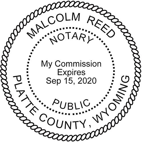 MaxMark Round Notary Pre-Inked Stamp for State of Wyoming