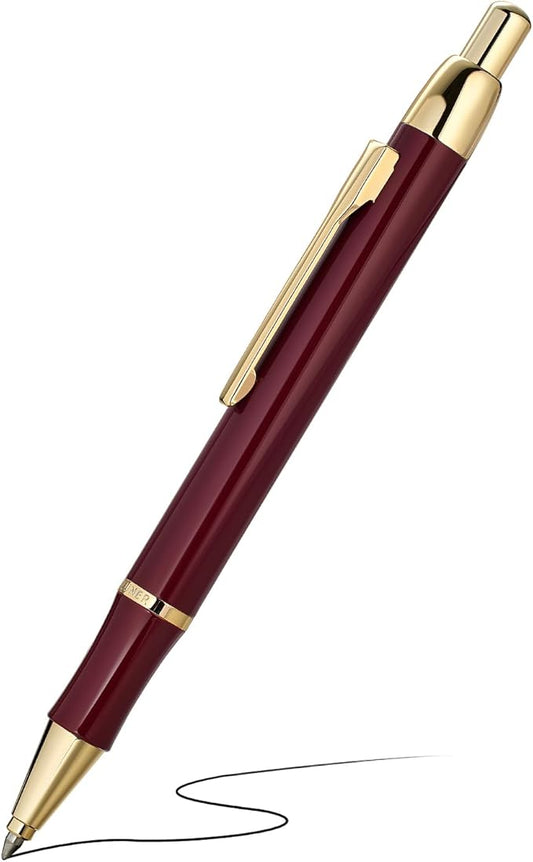 BEILUNER Luxury Gel Pen with 24K Gold Electroplating Finish, Red Piano Lacquer, Luxury Grade Craftsmanship, Best Gel Pen Gift Set for Men and Women