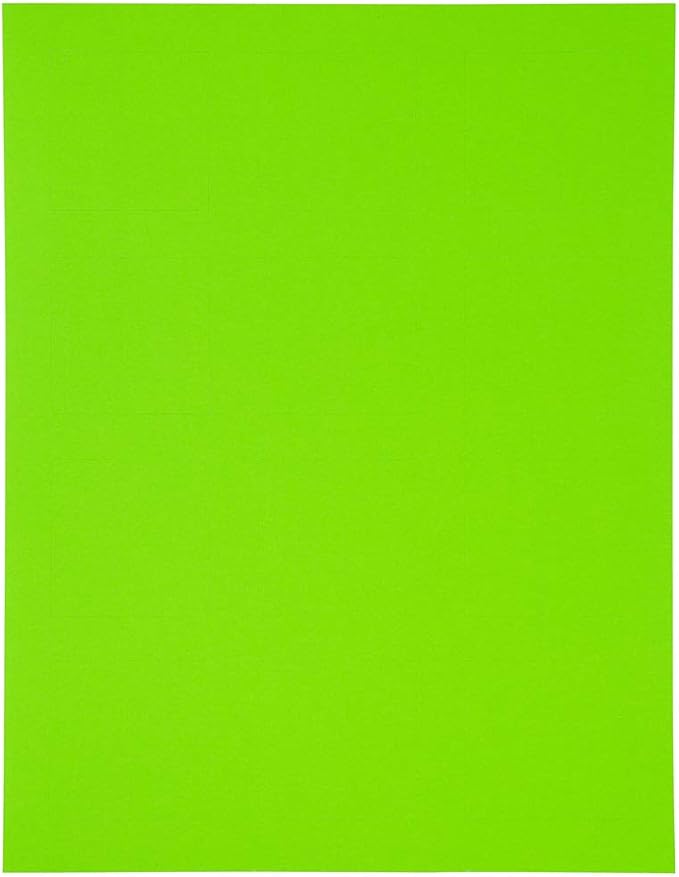 JAM PAPER Product & Container Labels - Square - 2 x 2 - Neon Green - 120/Pack
