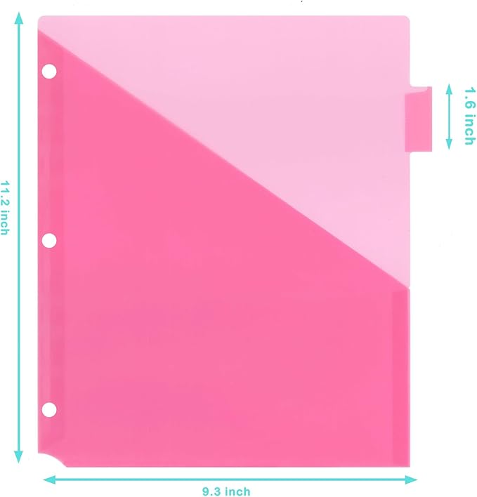 WOT I Plastic 8-Tab Dividers with Two Pockets, Multicolor, Set of 2, 16 Pieces