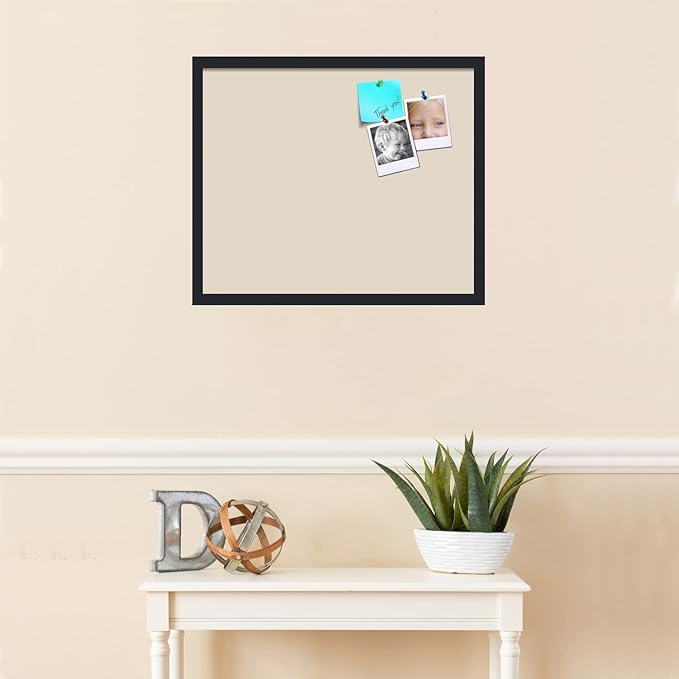 PinPix 24x20 Inch Cork Bulletin Board. This Decorative Framed Pin Board Comes with Desert Pastel Design and a Satin Black Frame. Ideal for Home Office Decor or Message Board (PinPix-1815)