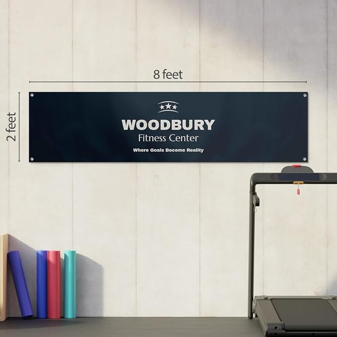 Staples Custom Scrim Vinyl Banner - 96W" x 24L" Quote Banner with 4 Grommets - Durable Outdoor Sign for Events, Promotions, and Business Advertising (Dark)