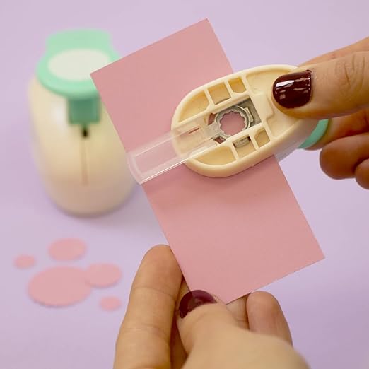 Craftelier - 3/8 Inch Circle Scallop Punch with Lever Press | Shape Hole Puncher for Paper Crafts | Scalloped Hole Punch to Create Scrapbooks, DIY Cards & Journals