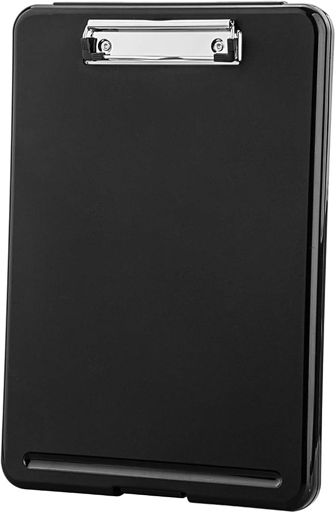 ZCZN Plastic A4 Form Storage Box Case, Clipboard Case, Suitable for School,Utility,Industrial Office, Medical Personnel,Black