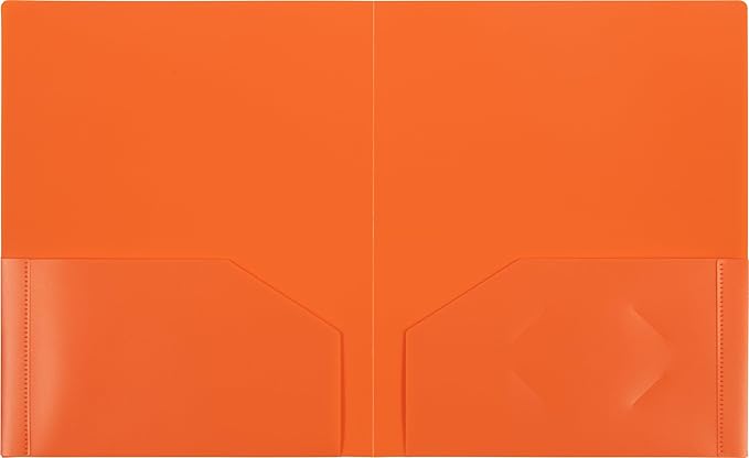 JAM PAPER Heavy Duty Plastic 2 Pocket Extra Tough School Folders - Assorted Fashion Colors - Bulk 48 Folders/Box (8 Assorted Packs of 6)