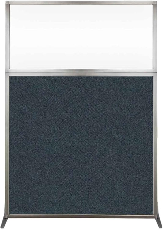 Versare Hush Screen Portable Room Divider | Workstation Wall Divider | Freestanding Privacy Hush Panels | Clear Windows | Fabric Office Divider Screen | Great for Room Separation