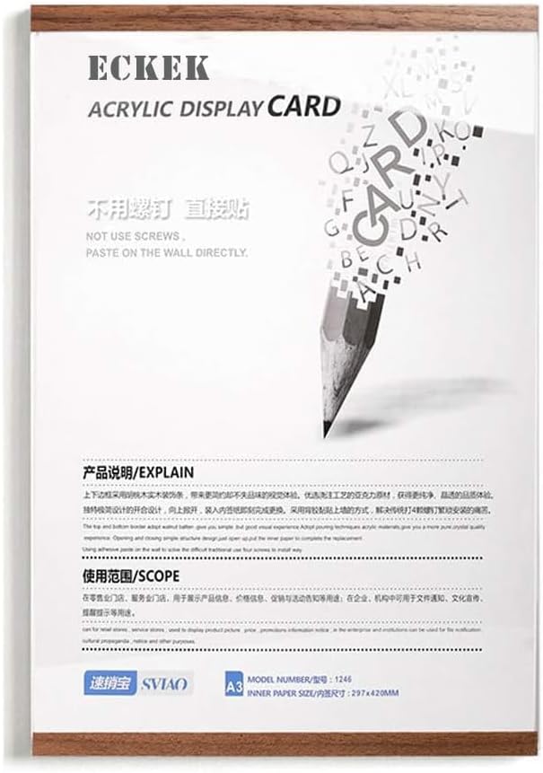 Wall Mount Acrylic Sign Holder Self Adhesive Magnetic Display Frame Clear Document Frame for Office, Store, School, Home, Wall Picture Frame (Horizontal and Vertical Dual Use A5 148×210mm/5.83×8.27inches)