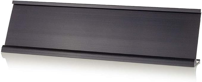 2" x 8" Aluminum Office Desk Nameplate Sign Holder (Matte Black) 5 Pack
