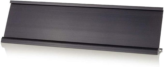 2" x 10" Aluminum Office Desk Nameplate Sign Holder (Matte Black) 1 Pack