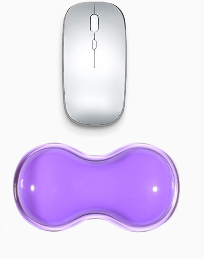 Mouse Wrist Rest Pad, 5.71" Ergonomic Cool Silicone Gel Wrist Support Pad for Effortless Typing & Pain Relief, Non-Slip Base Wrist Support Cushion for Gaming, Computers, Laptops, Office Use Purple
