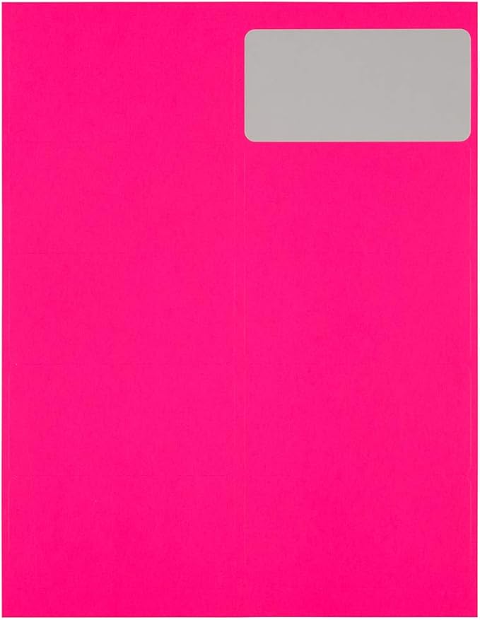JAM PAPER Shipping Address Labels - Standard Mailing - 2 x 4 - Neon Fluorescent Pink - 120/Pack