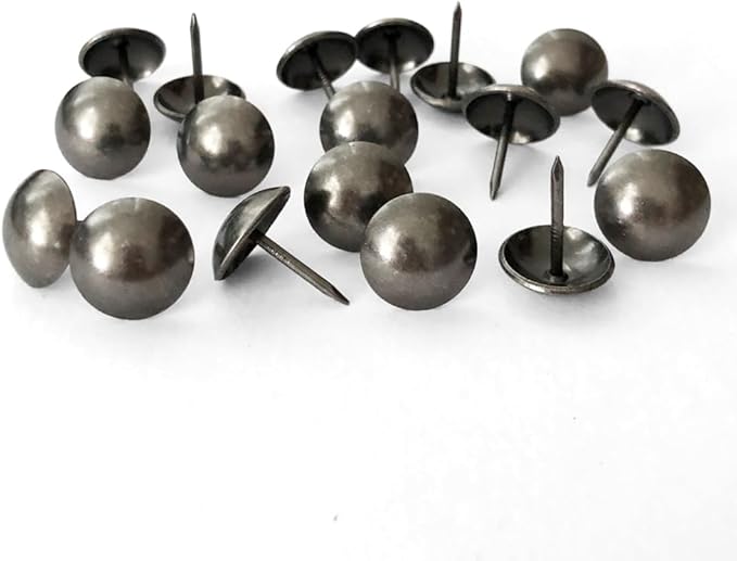 Let's Decorate 100PCS D16mm/0.63" Gun-Black Upholstery Tacks, Decorative Tacks for Sofa Couch, Furniture Metal Thumb Tacks, Home DIY Decorative Nail Heads Nails (100, 16mm Gun-Black)