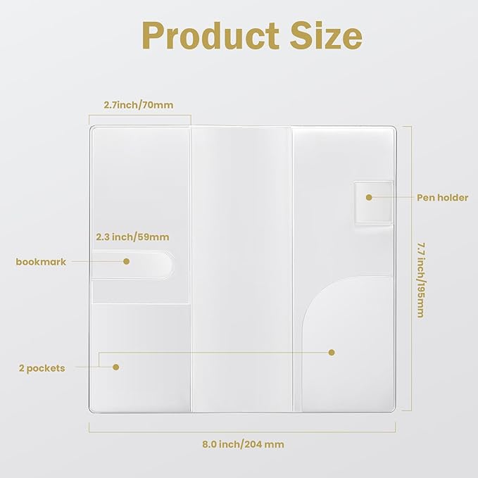 Clear Cover for Hobonichi Weeks Planner- 8.0x7.7 Inches,Plastic Book Cover for Weeks Book,Protective Sleeves Compatible with April Start & Mega Planners(3-Pack)